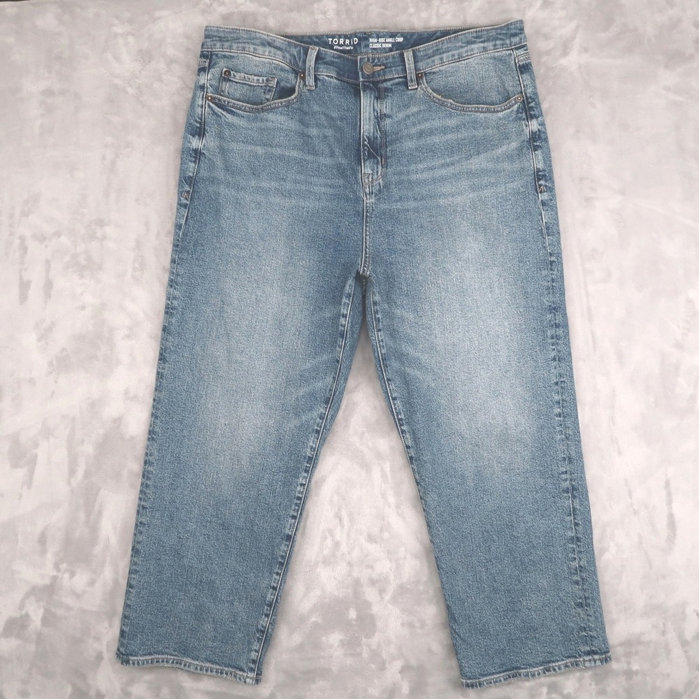 Torrid Jeans Womens 18 Fits 38x25.5 Blue High-Rise Ankle Crop Classic Straight